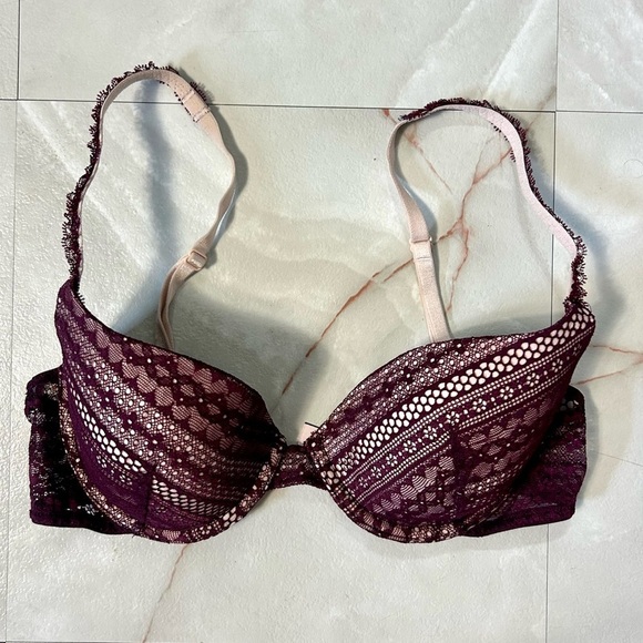 Victorias Secret Plunge Convertible Racerback Padded Purple Bra Size 34C - Picture 1 of 3